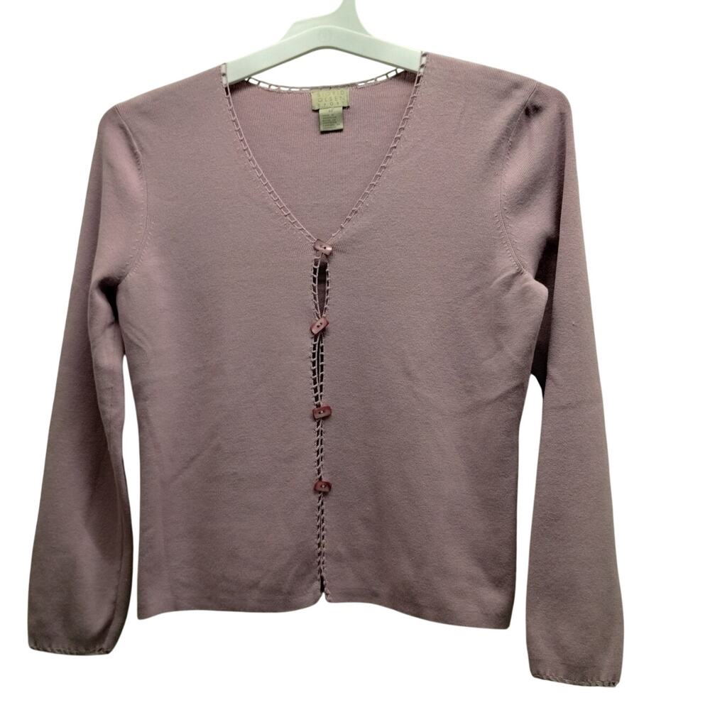Vintage Sigrid Olsen Sport Size Medium Light Purple Button Front Cardigan
